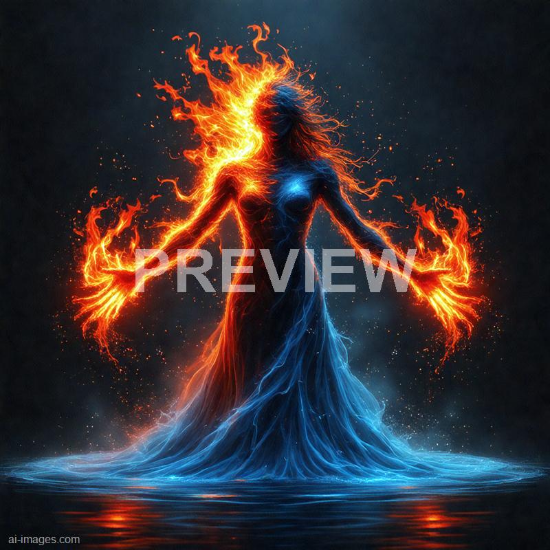 12234 - a-being-with-one-half-engulfed-in-red-flames-and-the-_250704175304_00001